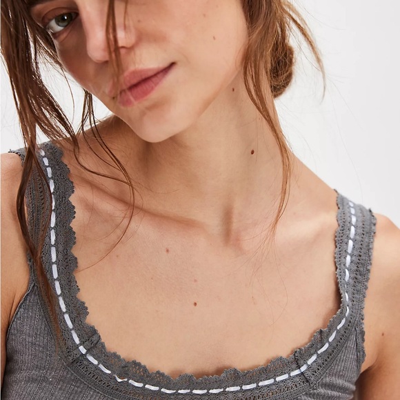 New - Intimately by Free People Only You Heather Grey Tank Top - Picture 3 of 4